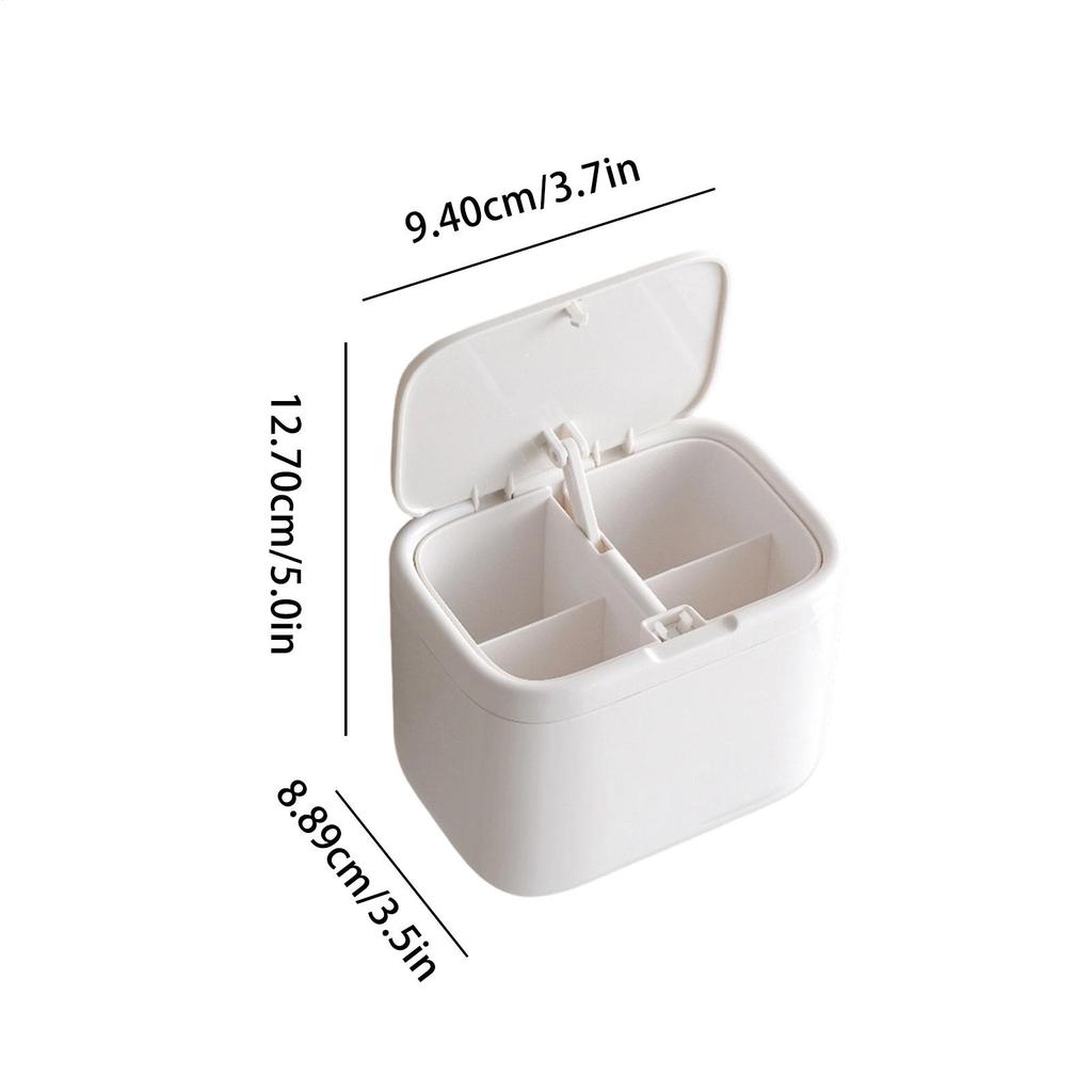 Pop-up Qtip Holder Cotton Pad Dispenser Automatic Lifting Wall-Mounted Canister Makeup Remover Organizer For Cotton Swabs