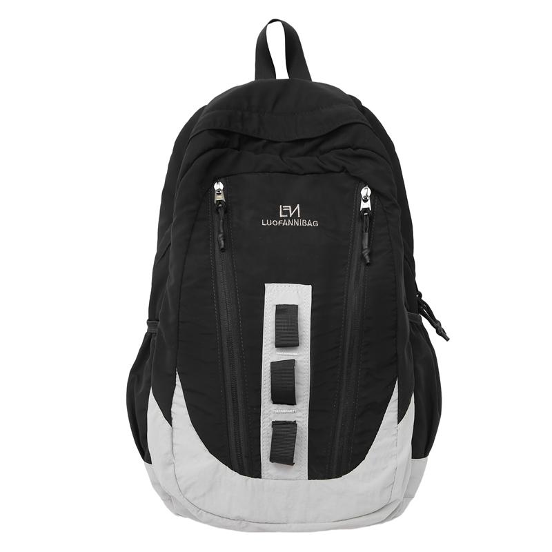 Рюкзак с цветными блоками, женский дорожный рюкзак, большая вместимость, студенческий школьный рюкзак чёрный