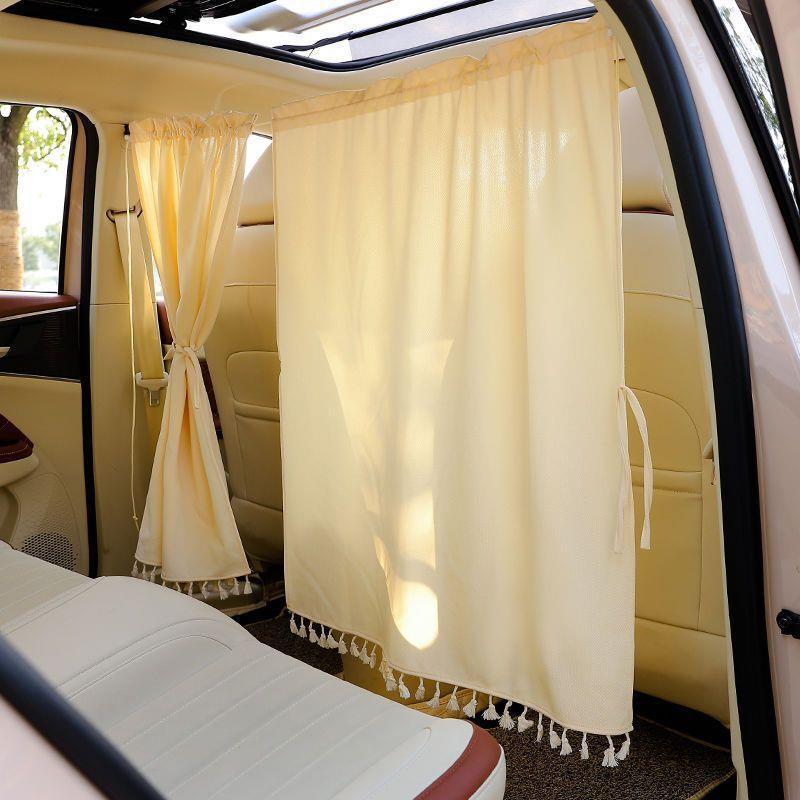 Car Privacy and Sunshade Curtain for Baby Sleep: Front & Rear Partition, Anti-Peep Interior, and Windshield Protection.