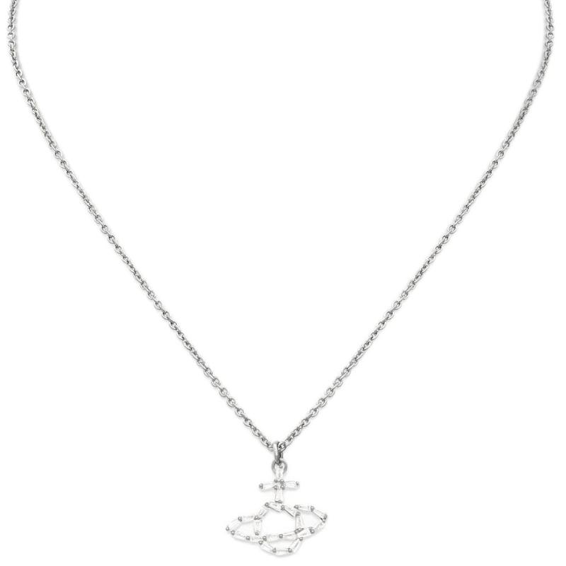 Vivienne Westwood Sphere Pattern Design Necklace Women necklace Silver 630203H1-01P102