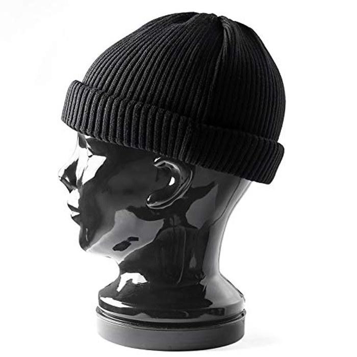 [Lototo] R5021 Cotton Roll-Up Beanie (One Size, Black)