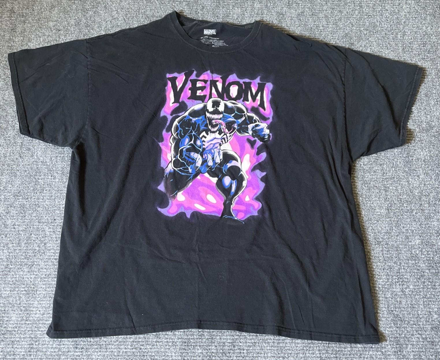Marvel Venom Mens 3xl Black Purple Smokey Graphic Shirt Crew Neck S разноцветный