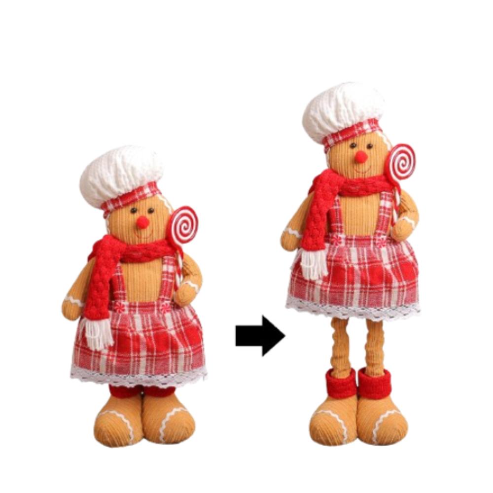 

Standing Gingerbread Man Retractable Doll Cute Merry Christmas Decoration Xmas Festival Decor Women