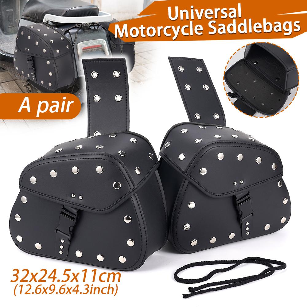 Ein Paar Universal-Sattelrandtaschen für Motorräder, Hängetaschen, Schwarz, passend für Harley Cruiser Prince, Seitenkoffer-Randtaschen, regendicht