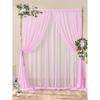 2pcs Pink Sheer Background Curtains Suitable for Parties, Weddings, Shower, Birthdays, Photo Booth Backdrop Decoration, Back To School Valentine Day