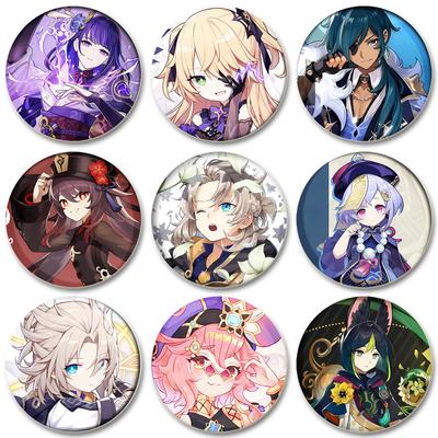 32/44/58mm Genshin Impact Badge Handmade Cartoon Brooches  Lapel Pin Backpack Hat Bag Decoration Jewelry  Gift