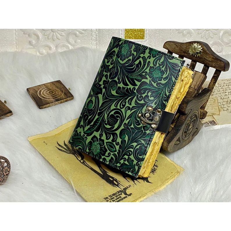 Leather Journal Handmade Notebook personalized Gifts for men & women Writing Journal Book of shadows Garden Flower Journal Gifts for Him Her