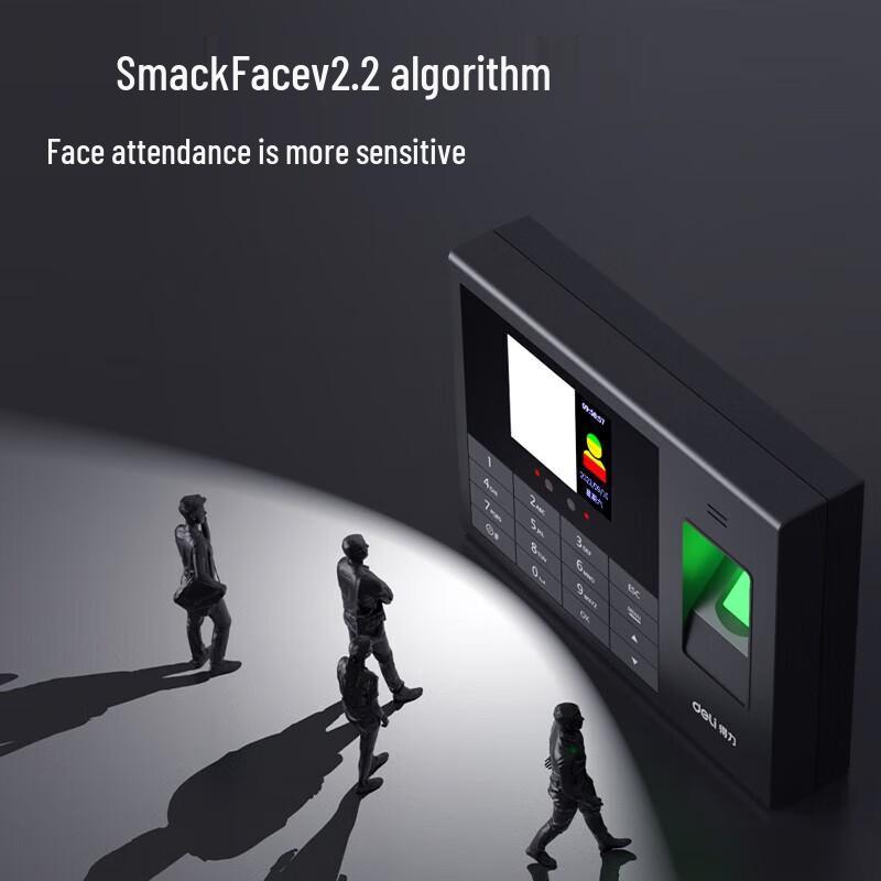Deli 3765W Face & Fingerprint Recognition Time Clock CN plug (adapter included)