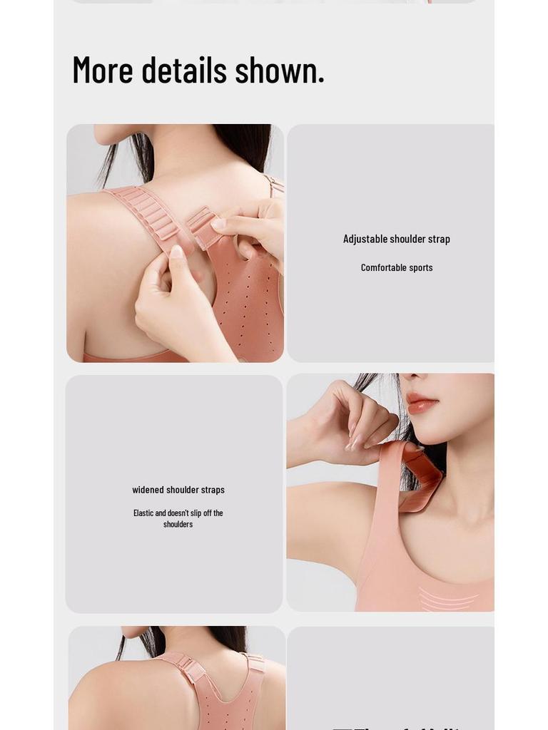 Shockproof Anti-Sag High-Intensity Sports Bra: Women's Backless Vest for Running, Training, Yoga, and Fitness.