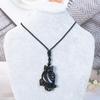 Natural Obsidian Owl Necklace & Pendant Keychain
