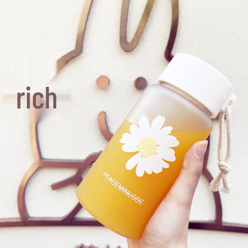 Daisy Frosted Transparent Flower Cups - Portable, Stylish Gift for Men, Women, and Students