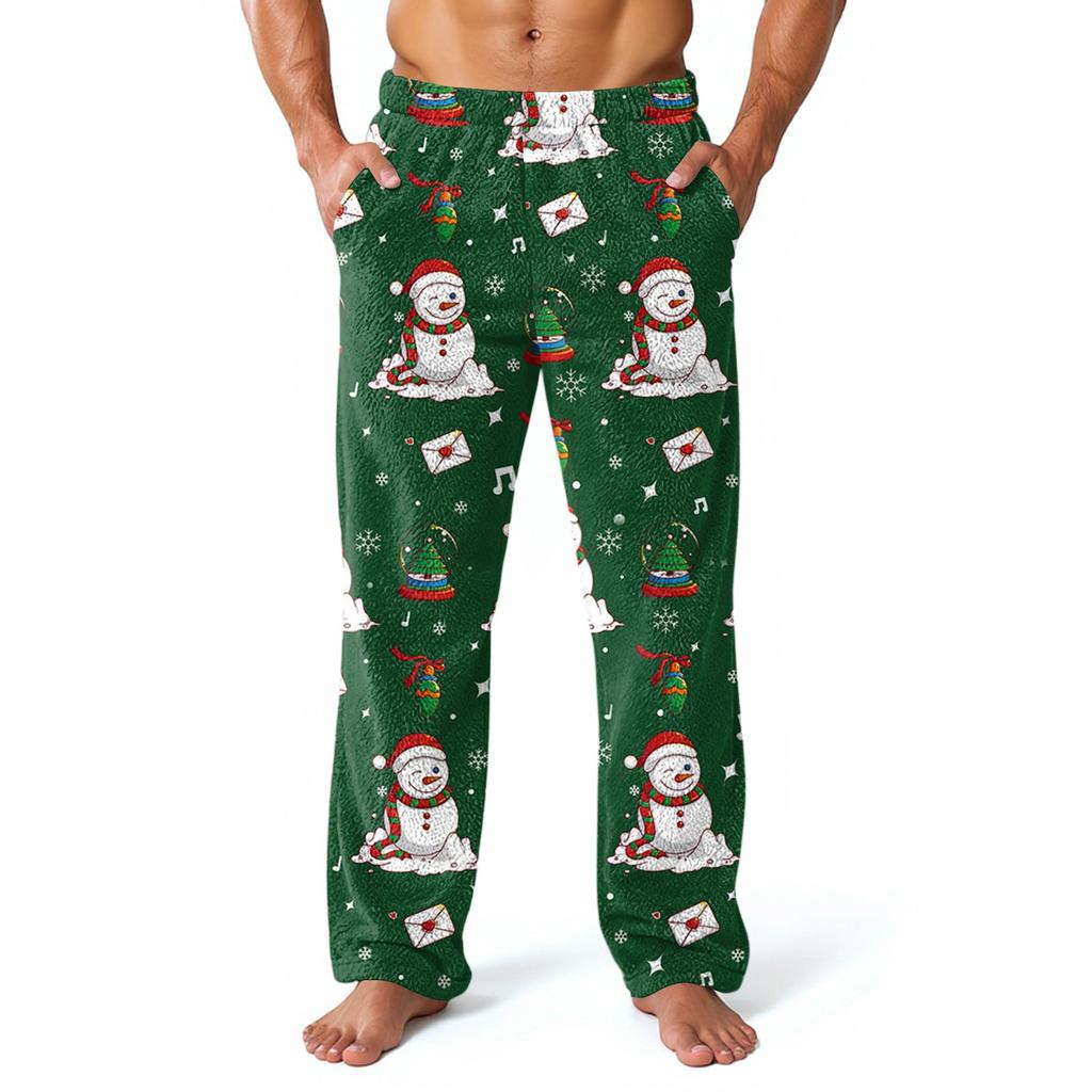 Men's Allover Printed Home Pants Sleeping Pajama Pants Long Pants Pajama Pants