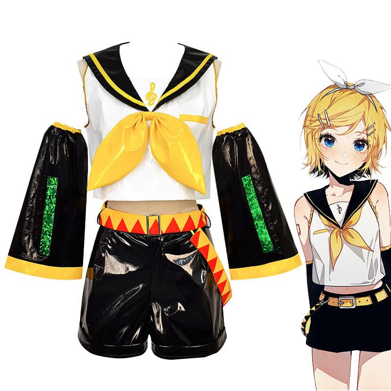 Vocaloid Kagamine Twins Cosplay Costume Set With Printed Jacket For Anime Fans