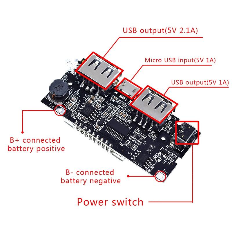 Dual USB 18650 Batterie Ladegerät Power Modul 5V 1A 2,1A Mobile Power Bank Zubehör für Telefon DIY LED LCD Modul Bord