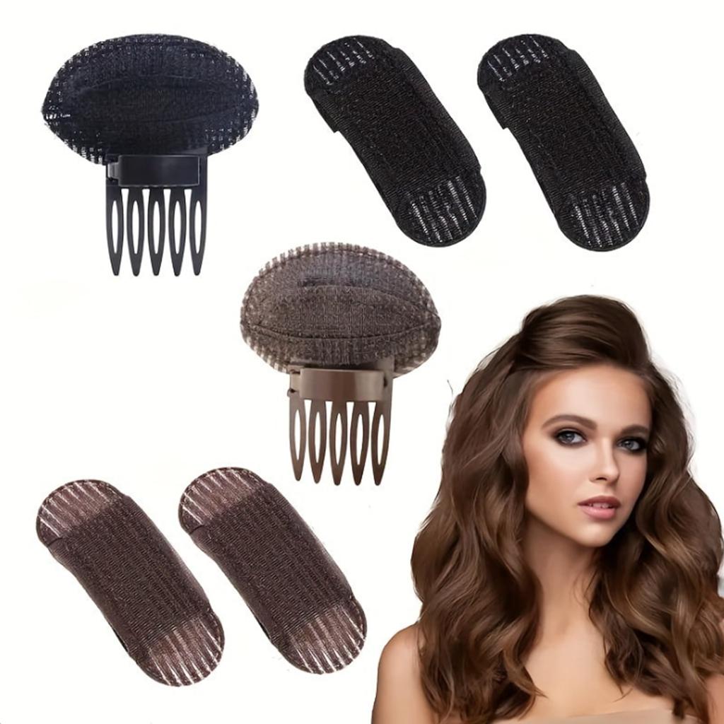 Set of Invisible Fluffy Hair Clips - Volumizing Hair Roots, DIY Styling, Easy To Use, Solid Color, Cute Oblong Shape - Perf