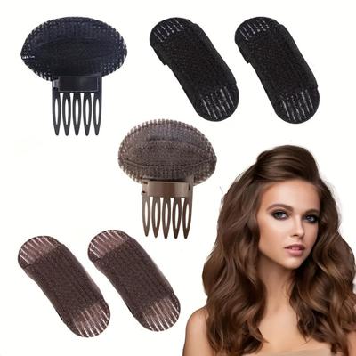 Set of Invisible Fluffy Hair Clips - Volumizing Hair Roots, DIY Styling, Easy To Use, Solid Color, Cute Oblong Shape - Perf