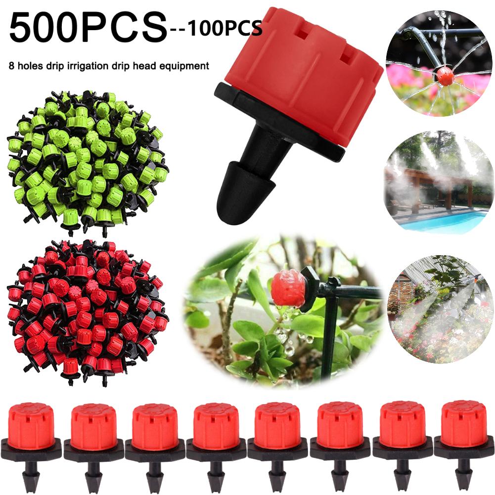 500-100Pcs 1/4 Inch Adjustable Irrigation Drippers Rotating Sprinklers Micro Drip Irrigation Sprinklers for Balcony Greenhouse