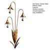 Triple Bluebells Garden Stake, Metal Flower Decoration with Bell, Calla Lilies Yard Art Sculpture, Rustic Handmade Ornament for Outdoor Lawn Patio