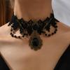 Accessories Black Neck Chain Lace, Clavicle Chain Light Luxury High-end, Hollow Fringe Gothic Necklace Women