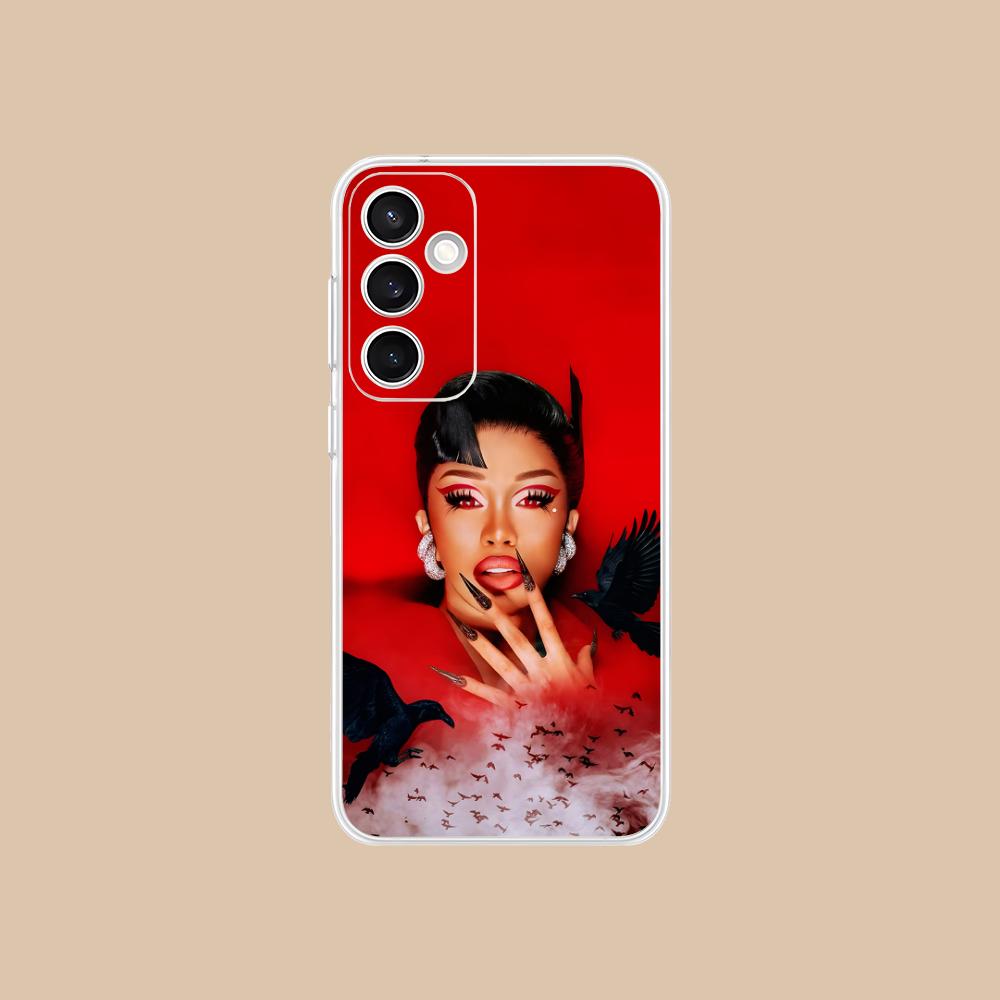 Cardi B Clear Mobile Phone Case for Samsung Galaxy S25 S24 S23 S22 S21Plus FE Ultra Colorful Cover