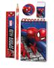 SPIDER-MAN L'Homme Araignée Schulset 5 Teile - Bleistift, 15 cm Lineal, Spitzer, Heft, Radiergummi - Spider-Man Motiv
