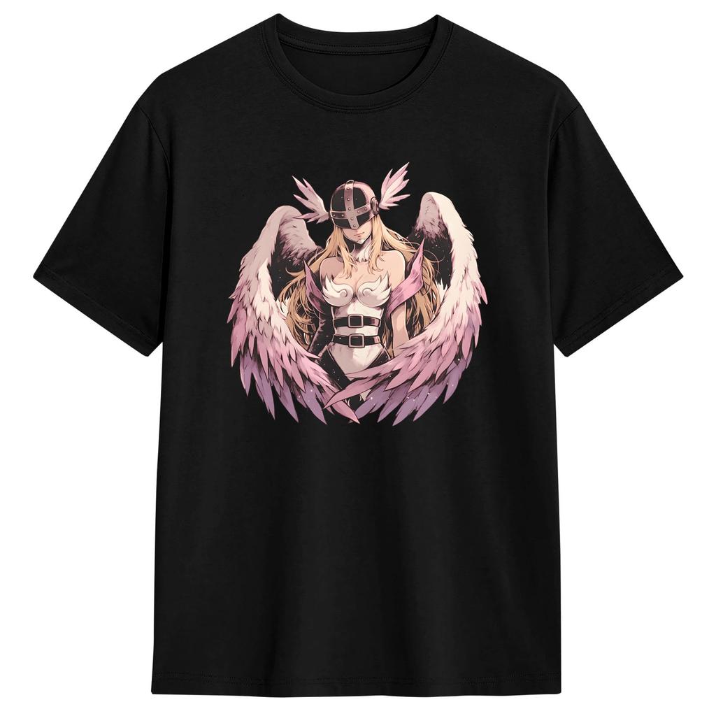 Angewomon T-Shirt for Men Casual Pure Cotton Tee Shirt Round Neck Short Sleeve T Shirts 6XL Tops