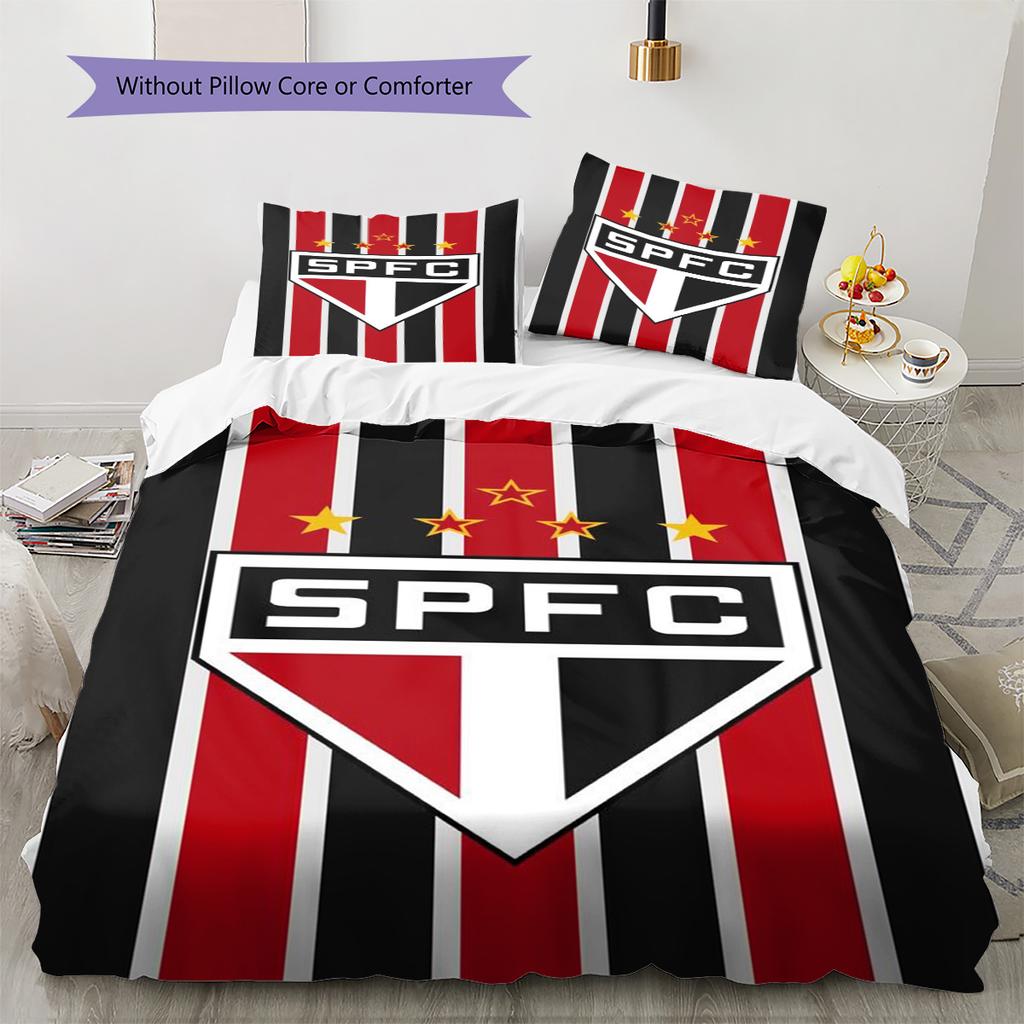 São Paulo Pattern Bedding Set Quilt Cover Pillowcase Home Decor Gift (1 * duvet cover + 2 * pillowcase, without core)