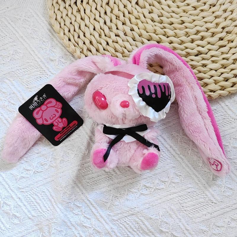 Gloomy Bear Hatsune Miku Collab Rabbit Plush Card Holder Kawaii Anime Bus Card Cover Fluffy Ear Bunny