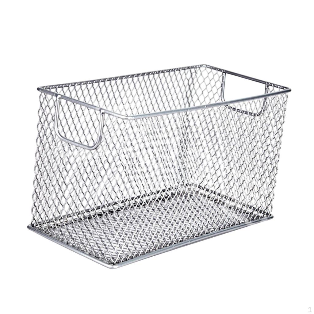 Aufbewahrungskorb aus Drahtgeflecht CD-Box Behälter Schreibtisch Ablage offen, für