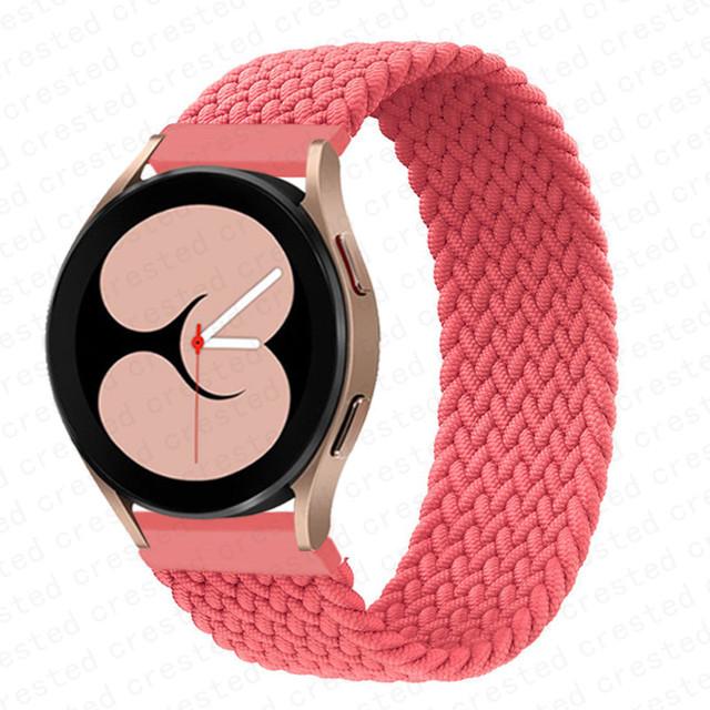 20mm 22mm Band for Samsung Galaxy watch 6 7 4 5 pro active 2 Gear S3 braided solo loop bracelet correa Huawei watch GT 2 3 strap