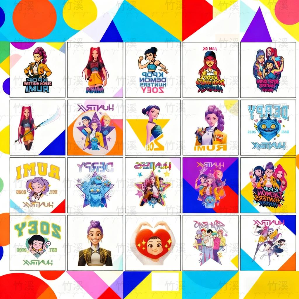 New Wave KPOP Gleicher Stil Devil Hunter Rumi Kang Temporäre Tattoo-Aufkleber 20er Set Wasserdicht Langlebig Unisex Partygeschenk