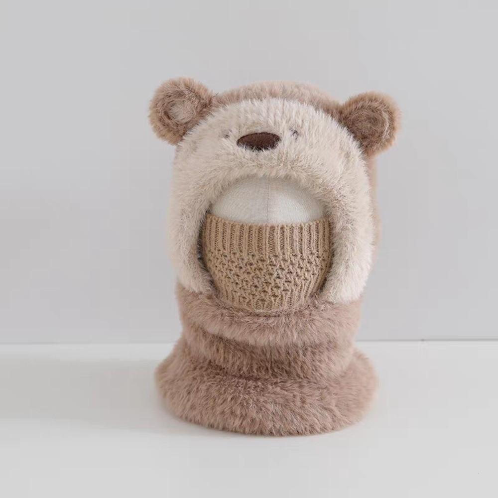Polyester Integrated Scarf Mask Ear Protection Thick Warm Earflap Hat Outdoor Play