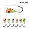 Płaski haczyk z główką ołowianą 6-kolorowy, haczyk na korzenie, 1,45 g, mikro przynęta, haczyk do wędkarstwa podlodowego, miękka przynęta