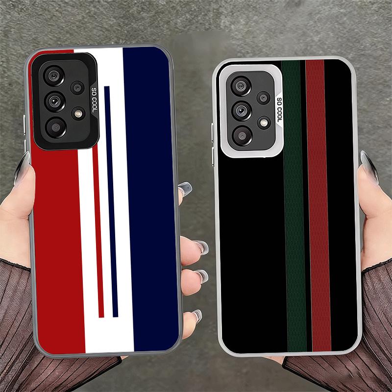 Luxury Sports Line Cool Stripe Soft Phone Case for Samsung A17 A16 A15 A14 A13 A57 A56 A55 A54 A53 A37 A36 A35 A34 A33 A26 A25 A