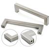 4 Pack Matte Black Cabinet Pulls Stainless Steel Kitchen Cabinet Handles - Square Dresser Handles Drawer Pulls Silver Black