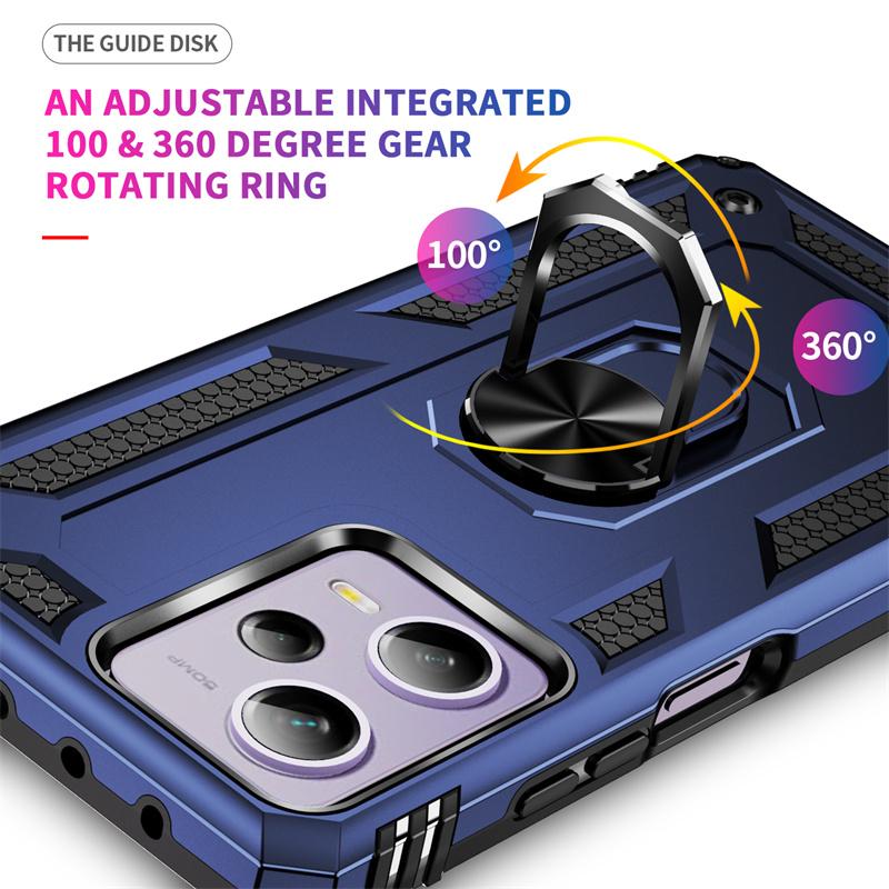 For Redmi Note 12 Pro 5G Case Ring Holder Armor Shockproof Coque For Xiaomi Redmi 12 Note12 Pro + Plus 12S 12C Bumper Back Cover