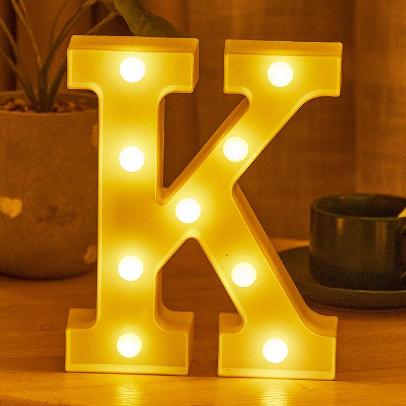 LED 21cm Warm Light Alphabet 0-9 Letters for Wedding Party Home Decor