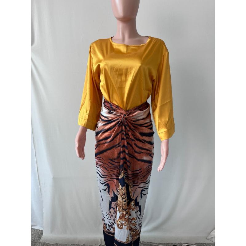 Women's Plus Size Dress 3D Pattern Casual Tie Printed Temperament Dress