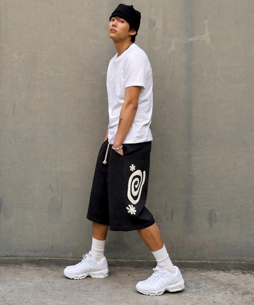 AMOU Molly One Tuck Bermuda Pants Black