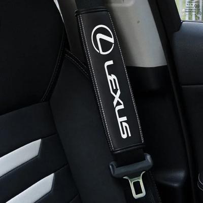 Cow Leather Black Seat Belt Cover Car Interior Safety Belt Shoulder Protection Pads Modified Accessories