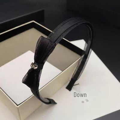 Black Rhinestone Bow Hair Tie & Headband - Non-Slip Summer Hair Accessory for Women