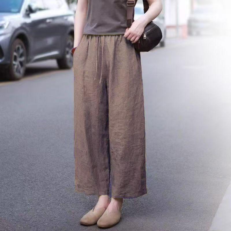 2026 Summer Elegant High-Waisted Loose-Fit Wide-Leg Pants for Women