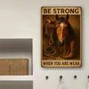 Tin Sign Wall Art Vintage Western Horse Motivational Office Decor Quote