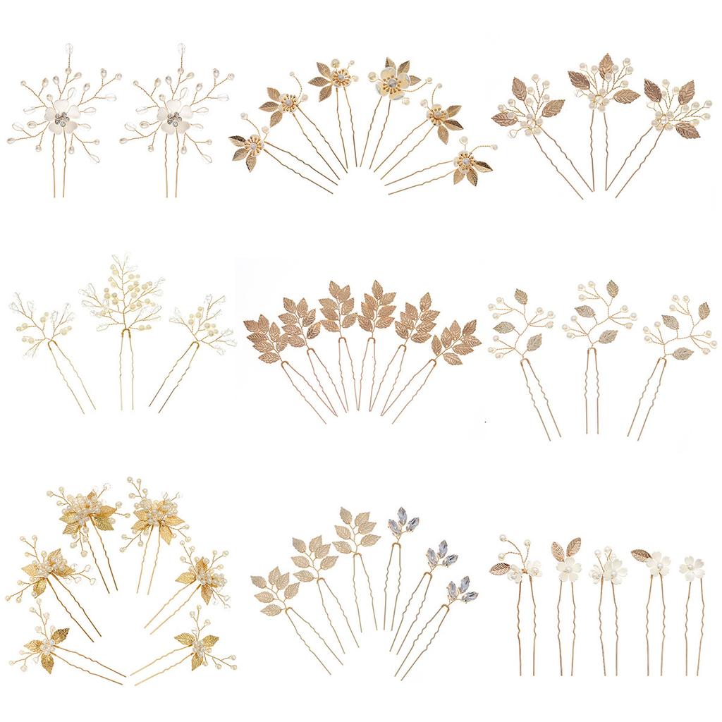 Retro ślubny ozdobny grzebień, ręcznie robiona spinka do włosów, kryształowo-perłowa ślubna spinka do włosów, złota spinka do włosów z kwiatami i liśćmi