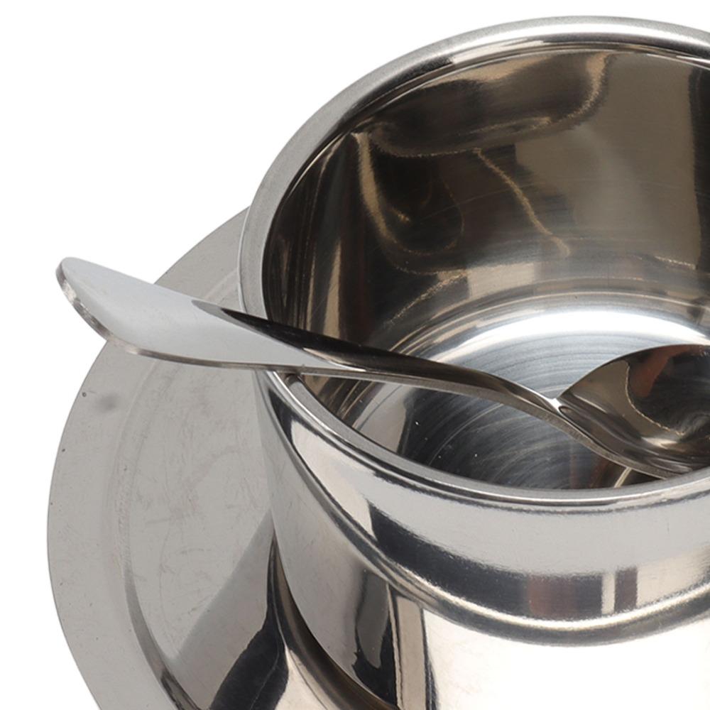 Rustproof Stainless Steel Coffee Cup Double Walled Latte Cappuccino Cup Double Walled Cup Cafe