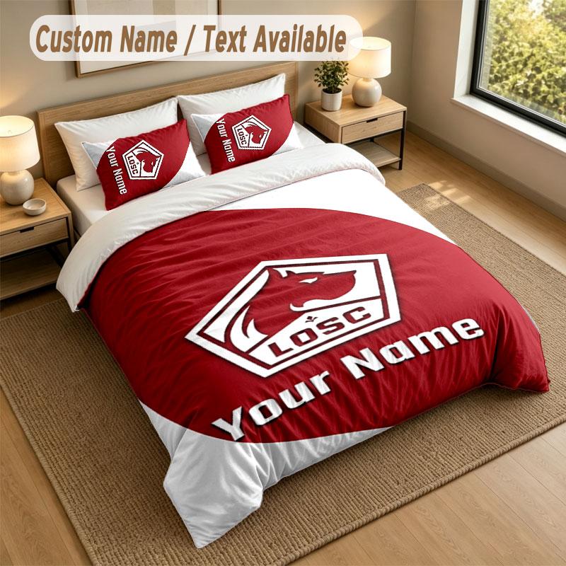 Bedding Set 1 Duvet Cover 2 Pillowcases LOSC Lille Print Soft Bed Linen Bedroom Decor