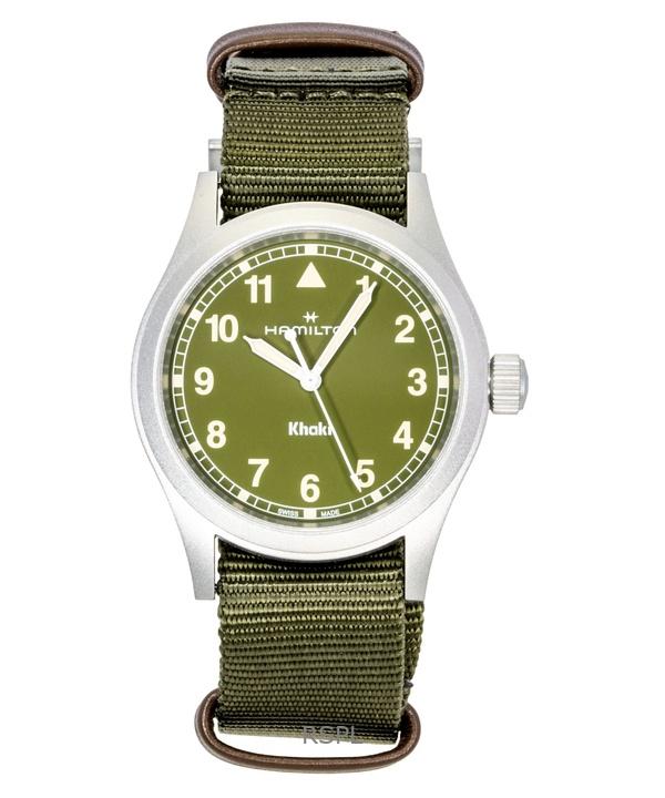 

Hamilton Khaki Field Textile Strap Green Dial Quartz H69401960 Men s Watch