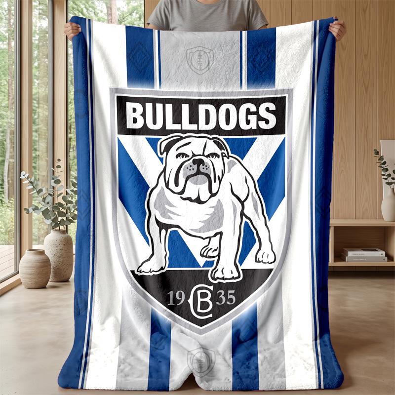 Canterbury-Bankstown Bulldogs Flannel Fleece Blanket Cozy Warm Throw Blanket For Couch Bed Travel All Season Use