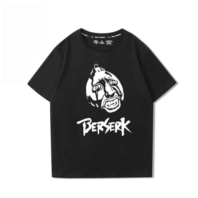 Berserk Anime Hübscher Druck 100% Baumwoll-T-Shirt Sommer Herren Lässig Bequem Atmungsaktiv Streetwear