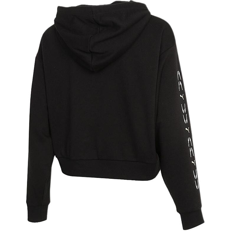 Puma Sport Casual Logo Print Hooded Sweatshirt Women Sweatshirt Black 531244-01